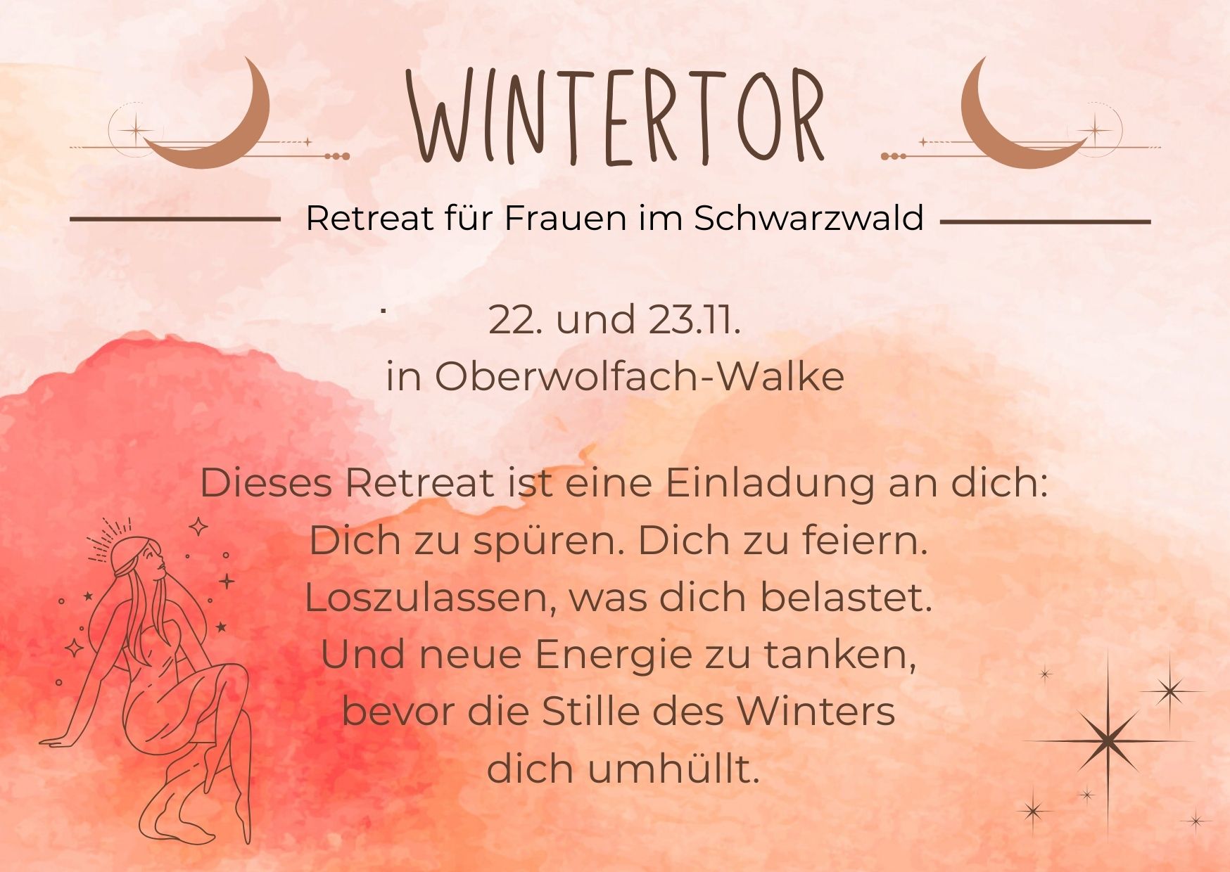 Wintertor Frauenretreat Schwarzwald Schamanische Reise sanftes Yoga Räucherritual